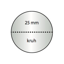 Transparentní etiketa 25 mm kruh s perforací