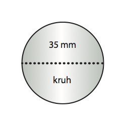 Transparentní etiketa 35 mm kruh s perforací