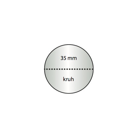 Transparentní etiketa 35 mm kruh s perforací