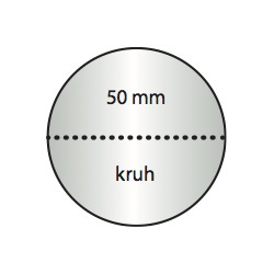 Transparentní etiketa 50 mm kruh s perforací