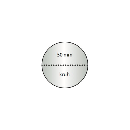Transparentní etiketa 50 mm kruh s perforací